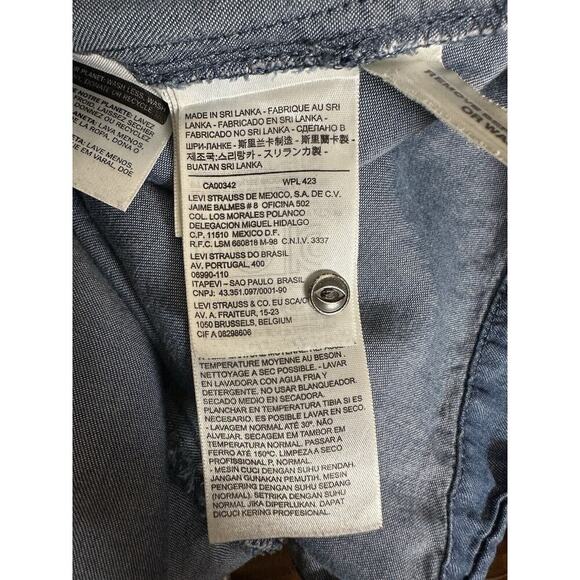 LEVIS Chambray‎ Dress Womens Sz S Tie Waist Pockets Cowgirlcore South Western - Picture 6 of 9